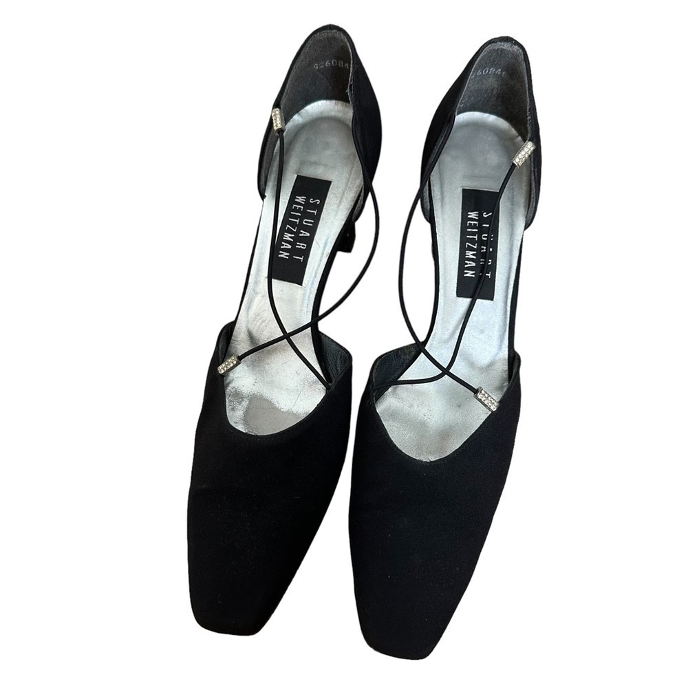 Stuart Weitzmen black fabric heels
